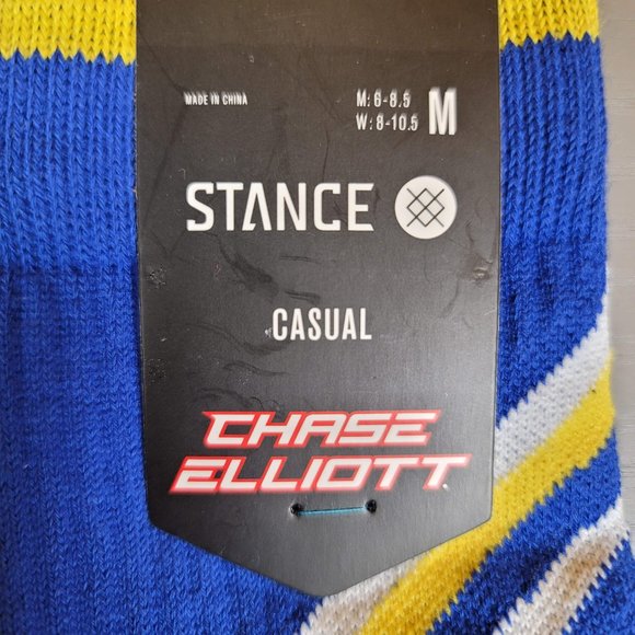 Stance NASCAR Chase Elliott #9 Crew Height Socks Men's Size Medium (6-8.5) Blue - Picture 3 of 6